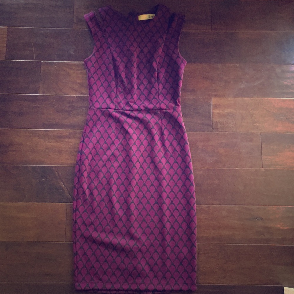 Scallop Print Cocktail Dress